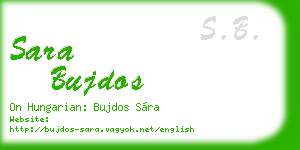 sara bujdos business card