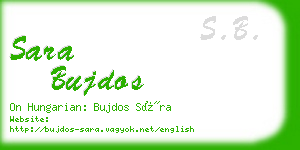 sara bujdos business card
